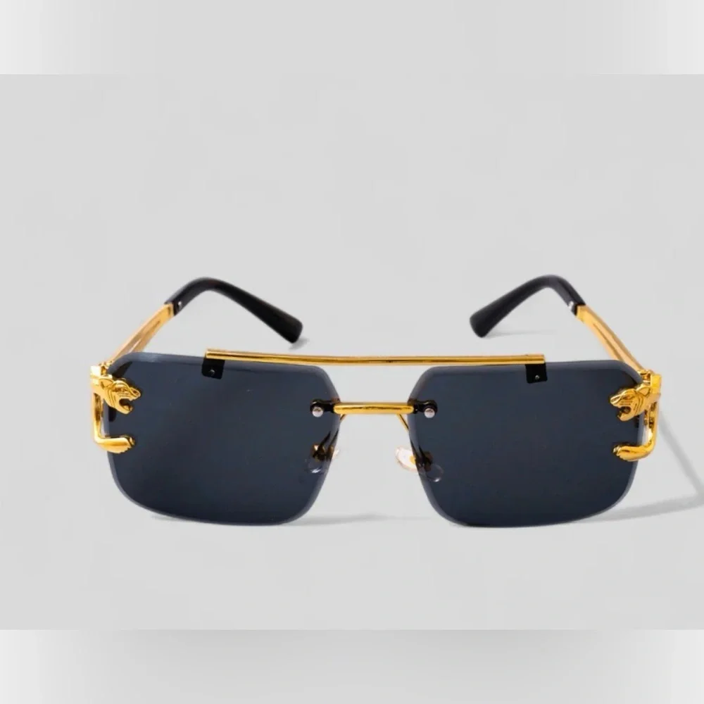 Retro Luxury Golden Fashion Glasses Tiger Frame Unisex Sunglasses New